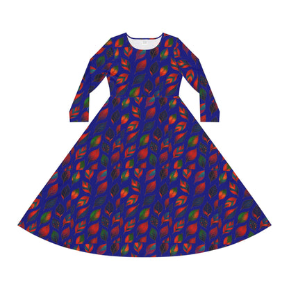 Dance Dress Leafs Long Sleeve Women's Dress