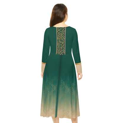 Elegant Women's Long Sleeve Dance Dress, Perfect for Events, Parties, Recitals, Celebrations, Festival Attire