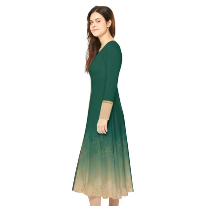 Elegant Women's Long Sleeve Dance Dress, Perfect for Events, Parties, Recitals, Celebrations, Festival Attire