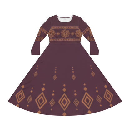 Dance Dress - Ornament Maroon