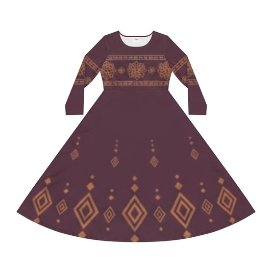 Dance Dress - Ornament Maroon