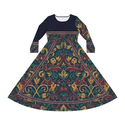 Bohemian Floral Women's Long Sleeve Dance Dress | Casual Outing, Evening Event, Dance Class, Wedding, Seasonal Celebrations