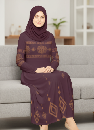 Dance Dress - Ornament Maroon
