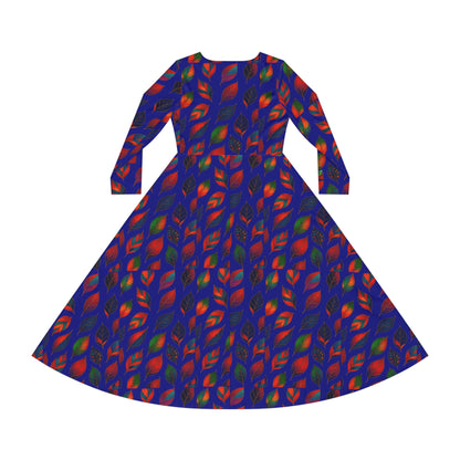 Dance Dress Leafs Long Sleeve Women's Dress