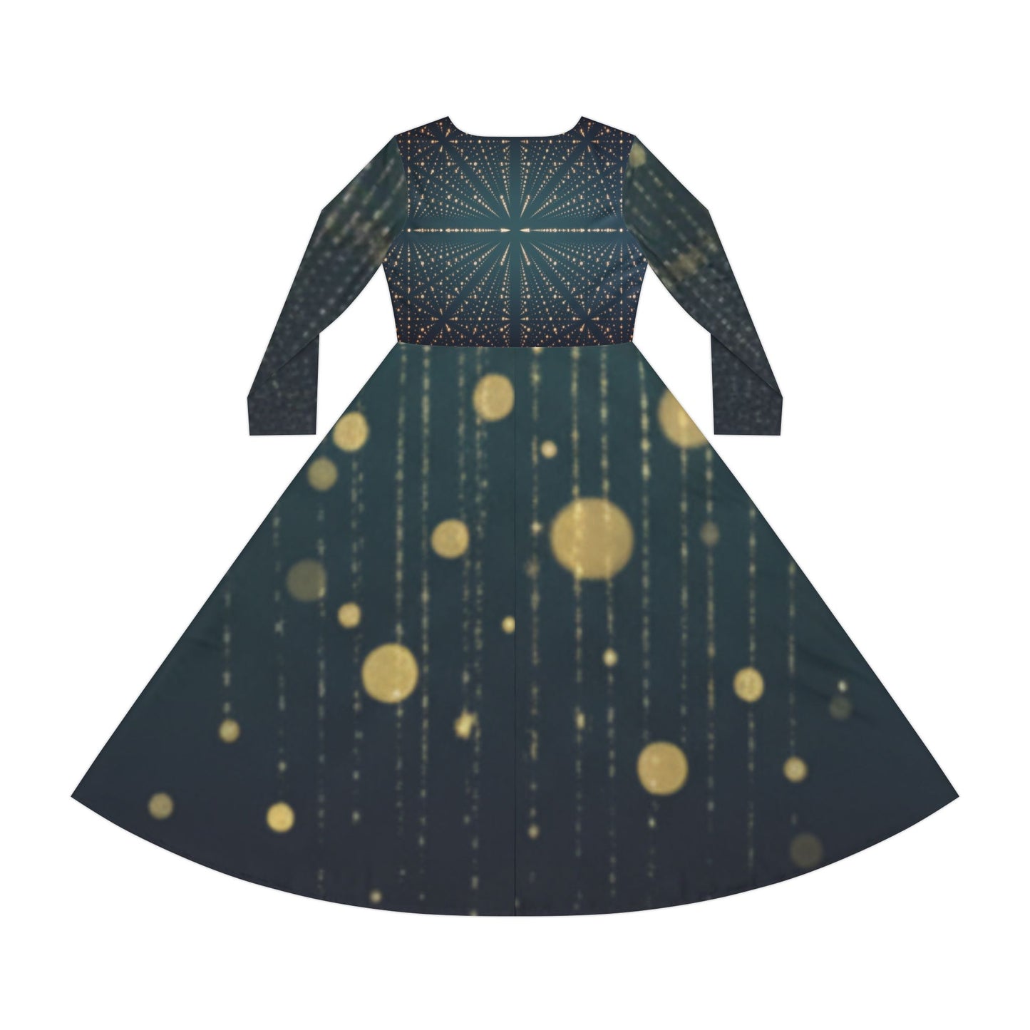 Sparkling Long Sleeve Dance Dress, Elegant Party Gown, Great for Performances, Holiday Celebrations, Stylish Dancewear
