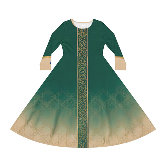 Elegant Women's Long Sleeve Dance Dress, Perfect for Events, Parties, Recitals, Celebrations, Festival Attire