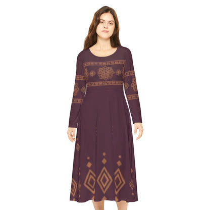 Dance Dress - Ornament Maroon