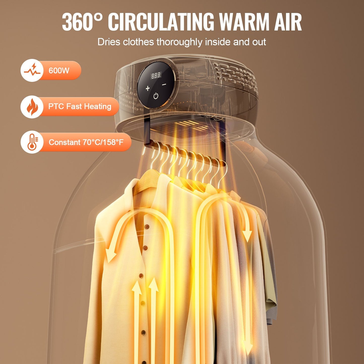 Portable Clothes Dryer, Clothes Dryer With Dryer Bag, PTC Heating
