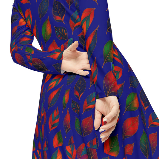 Dance Dress Leafs Long Sleeve Women's Dress