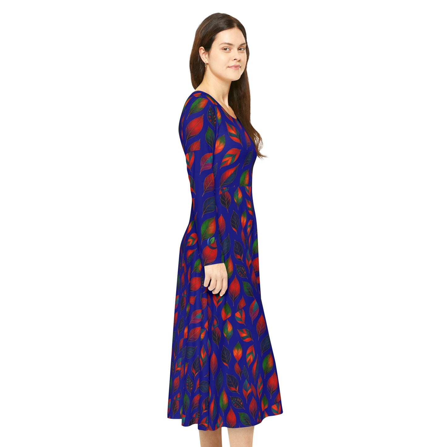 Dance Dress Leafs Long Sleeve Women's Dress
