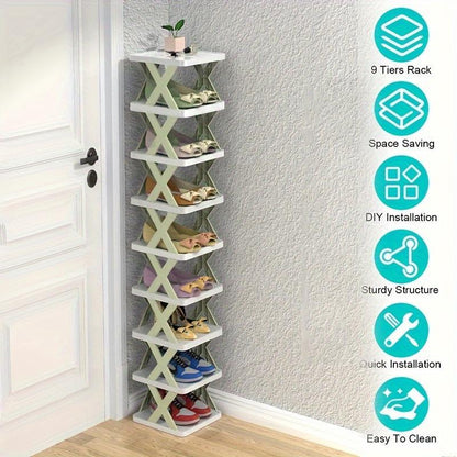 Orange 9-layer Shoe Rack