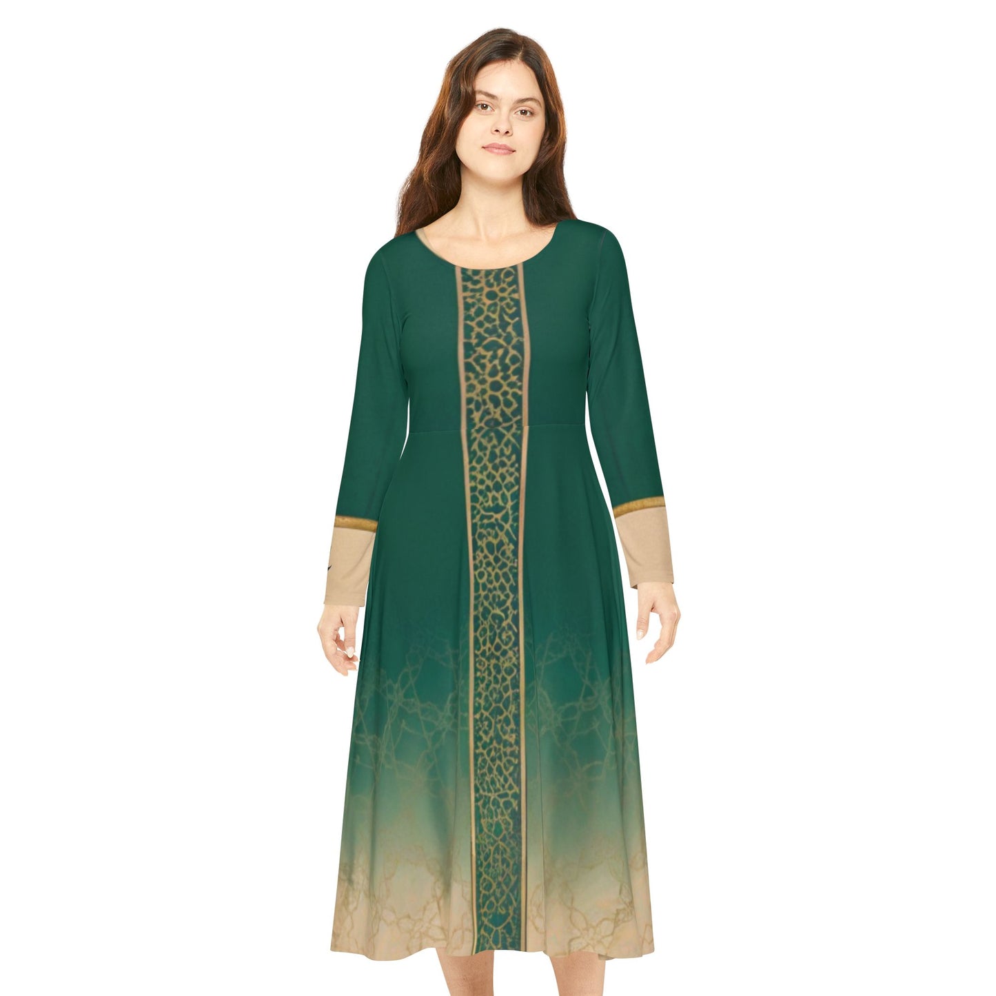 Elegant Women's Long Sleeve Dance Dress, Perfect for Events, Parties, Recitals, Celebrations, Festival Attire