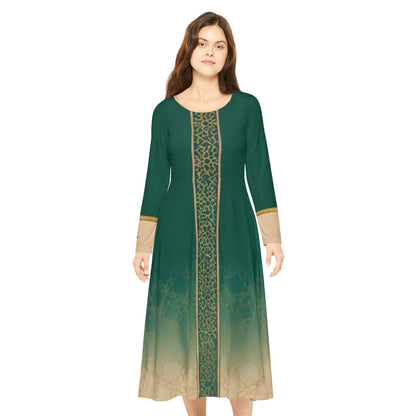 Elegant Women's Long Sleeve Dance Dress, Perfect for Events, Parties, Recitals, Celebrations, Festival Attire