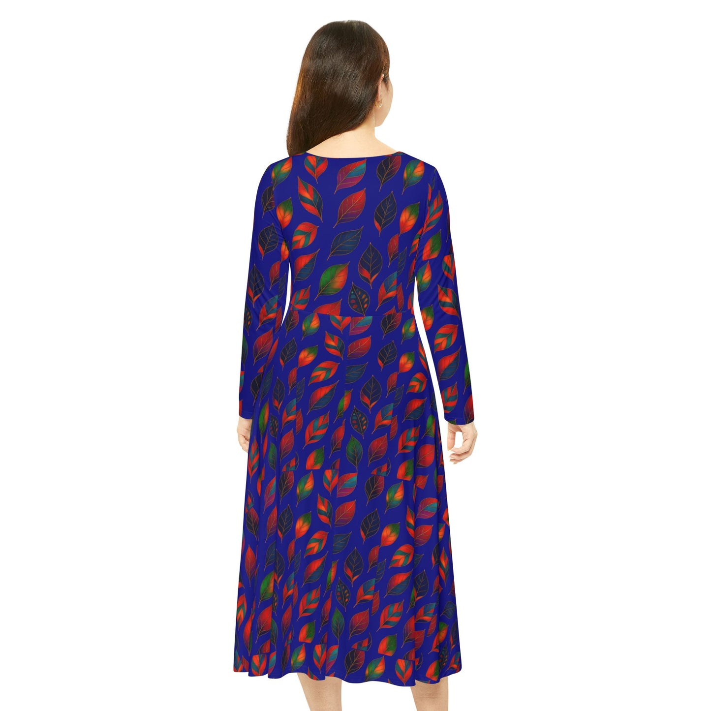 Dance Dress Leafs Long Sleeve Women's Dress
