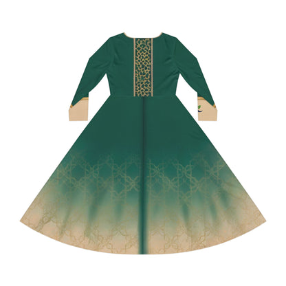 Elegant Women's Long Sleeve Dance Dress, Perfect for Events, Parties, Recitals, Celebrations, Festival Attire