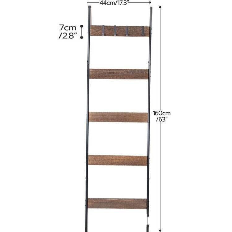Wooden Wall Towel Rack For Living Room Blanket Ladder