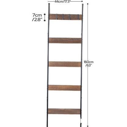 Wooden Wall Towel Rack For Living Room Blanket Ladder